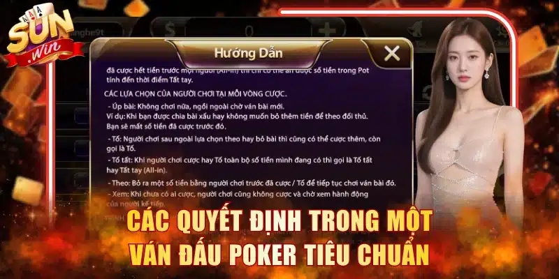 Các quyết định trong một ván đấu Poker tiêu chuẩn