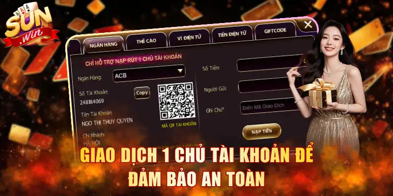 Giao dịch 1 chủ tài khoản để đảm bảo an toàn